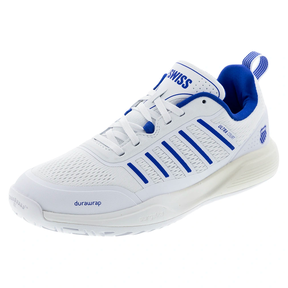 Men's Ultra Court Pickleball Court Shoes White and Dazzling Blue