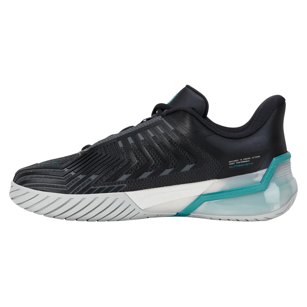 Men's Ultrashot 4 Shoes Carbon and Blanc de Blanc, K-Swiss, Pickleball Express, 04437-031F26-2