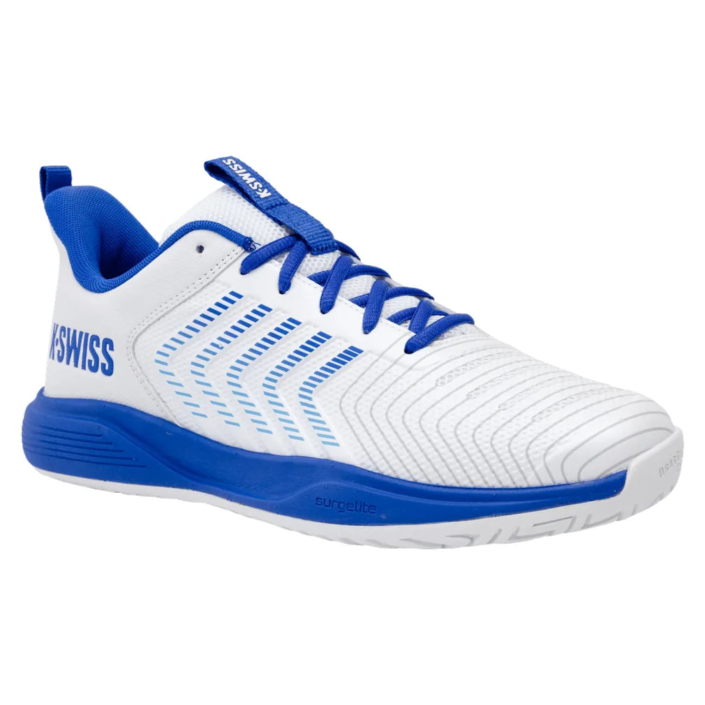 Men's Ultrashot Light Court Shoes White and Dazzling Blue, K-Swiss, Pickleball Express, 04767-158S26-10
