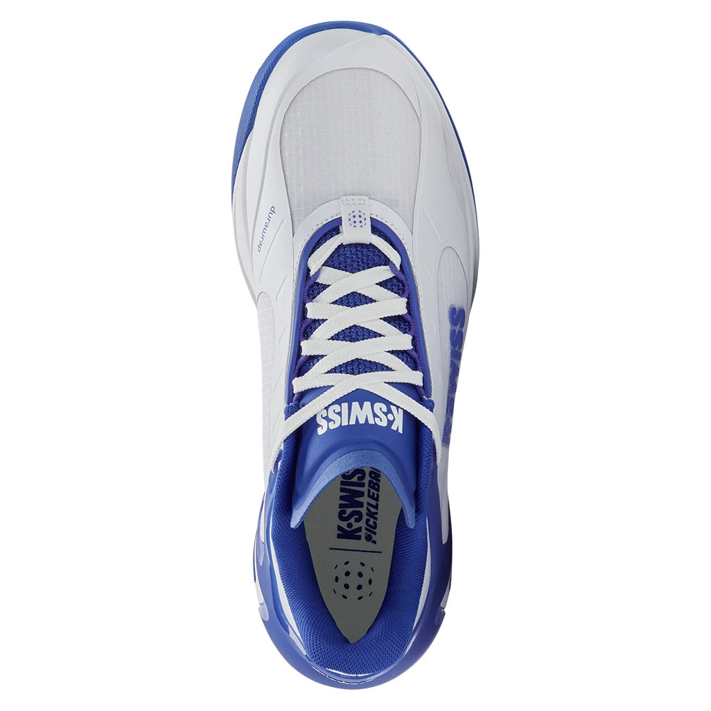 Men's K-Frame Pickleball Court Shoes White and Dazzling Blue
