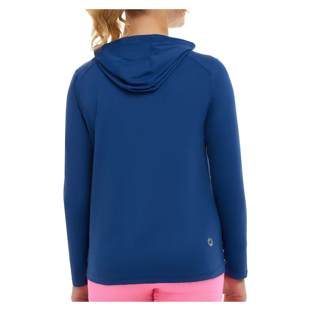 Juniors' Full Zip Hoodie Navy, BloqUV, Pickleball Express, 1003-NVYF26-1