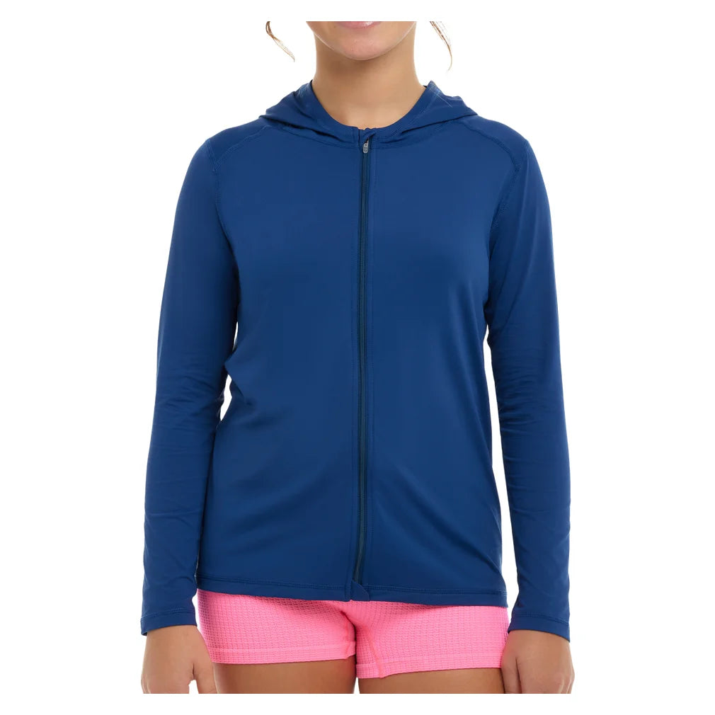 Juniors' Full Zip Hoodie Navy, BloqUV, Navy, Pickleball Express, 1003-NVYF26-NAVY-1