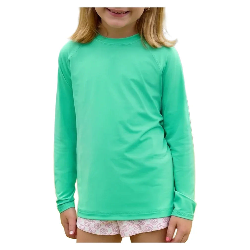 Juniors' Crew Neck Long Sleeve Top Jade, BloqUV, Jade, Pickleball Express, 1005-JDEF26-JADE-1
