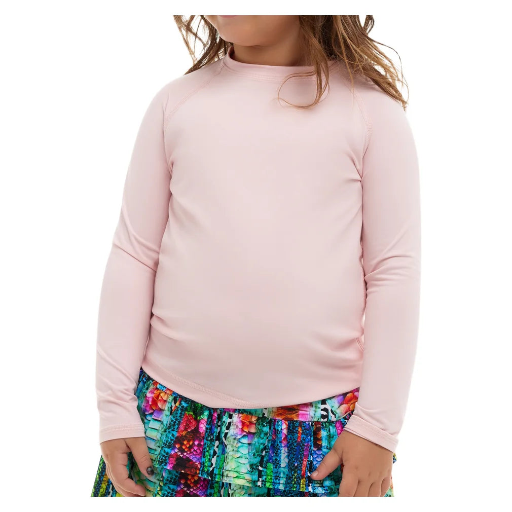 Juniors' Crew Neck Long Sleeve Top Tickle Me Pink, BloqUV, Pickleball Express, 1005-TMPF26-2
