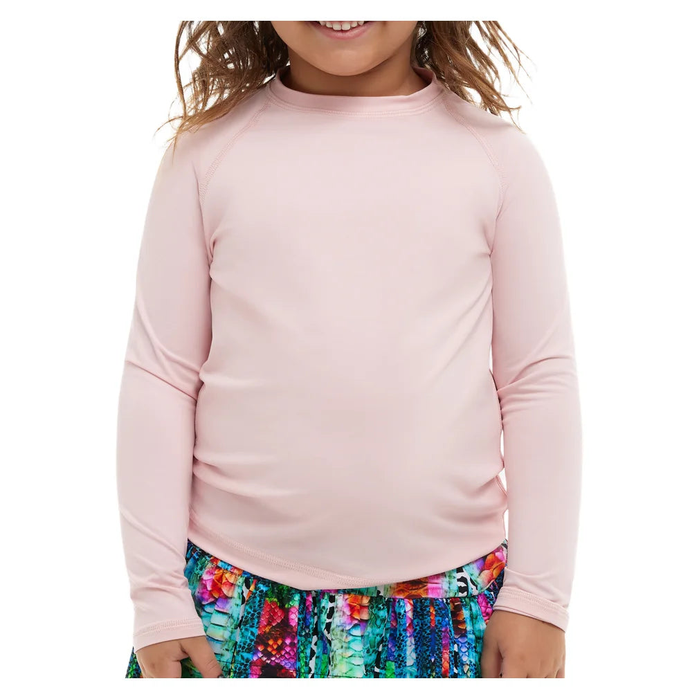Juniors' Crew Neck Long Sleeve Top Tickle Me Pink, BloqUV, Pickleball Express, 1005-TMPF26-4