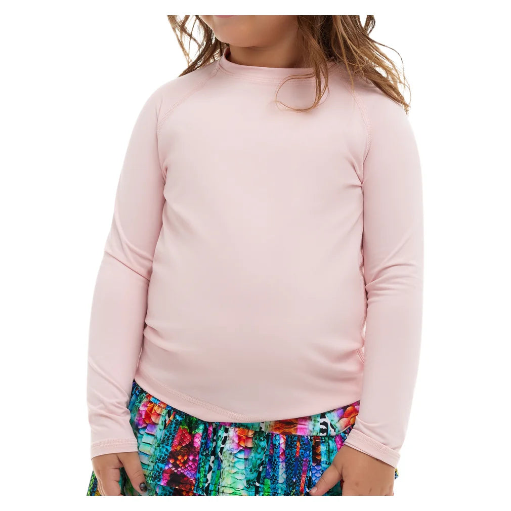 Juniors' Crew Neck Long Sleeve Top Tickle Me Pink, BloqUV, Pickleball Express, 1005-TMPF26-5