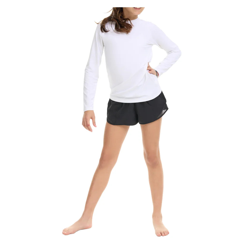 Juniors' Crew Neck Long Sleeve Top White, BloqUV, Pickleball Express, 1005-WHTF26-5