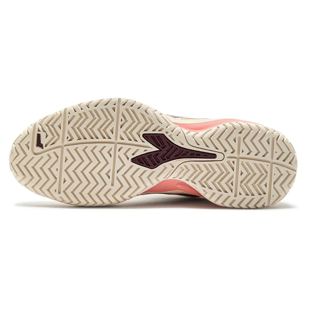 Women's Blushield Torneo 3 AG Court Shoes Whisper White and Maroon