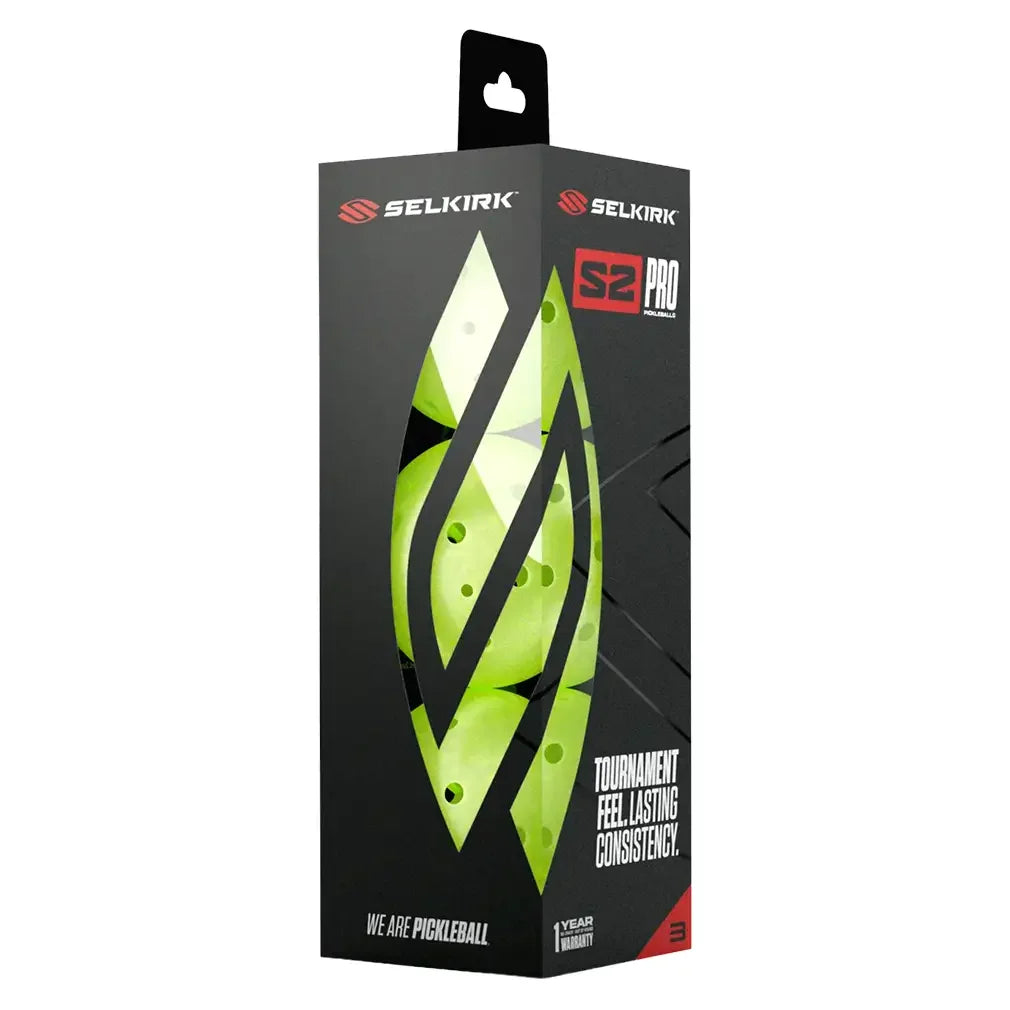S2 Pro Pickleball 3 Pack, Selkirk, Green, Pickleball Express, 10205-S2PROBALL-3PK-GREEN-1