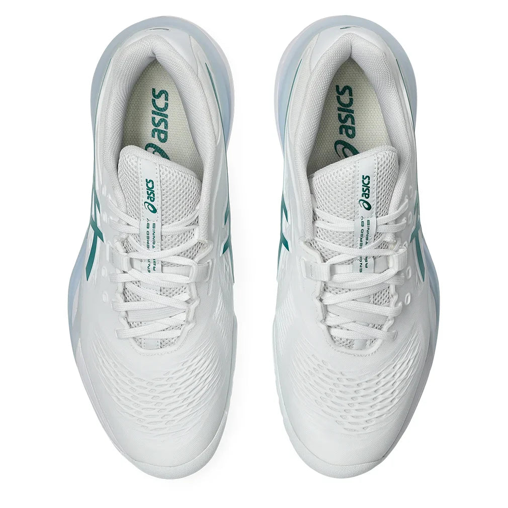 Men's GEL-Resolution X Court Shoes White and Pitch Green