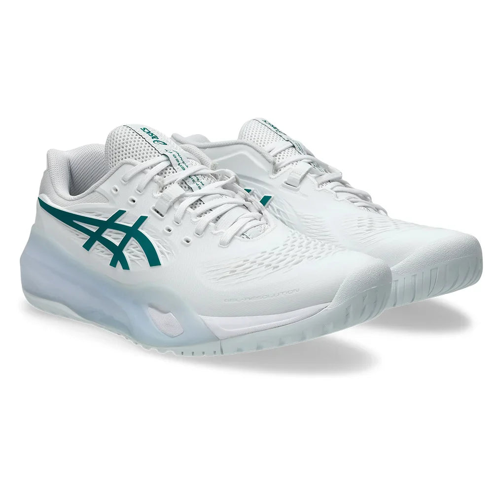 Men's GEL-Resolution X Court Shoes White and Pitch Green
