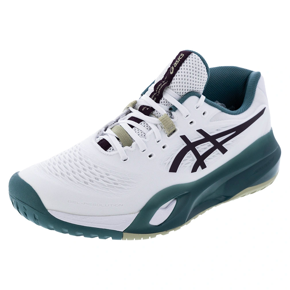 Men's GEL-Resolution X Shoes White and Dark Aubergine