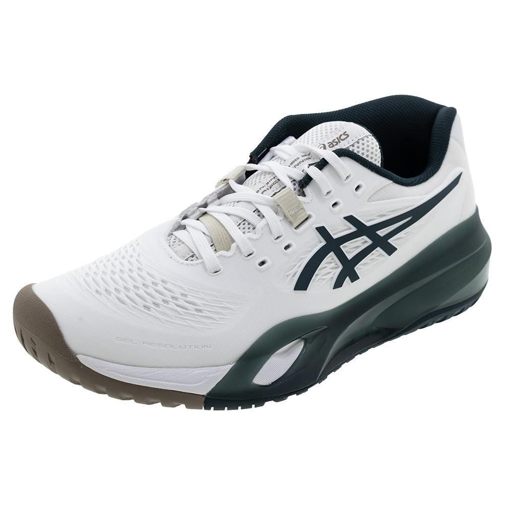 Men's GEL-Resolution X Court Shoes White and Saxon Green
