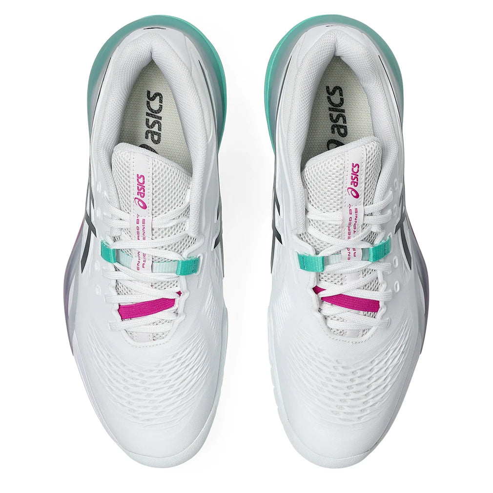 Men's GEL-Resolution X Shoes White and Aurora Green
