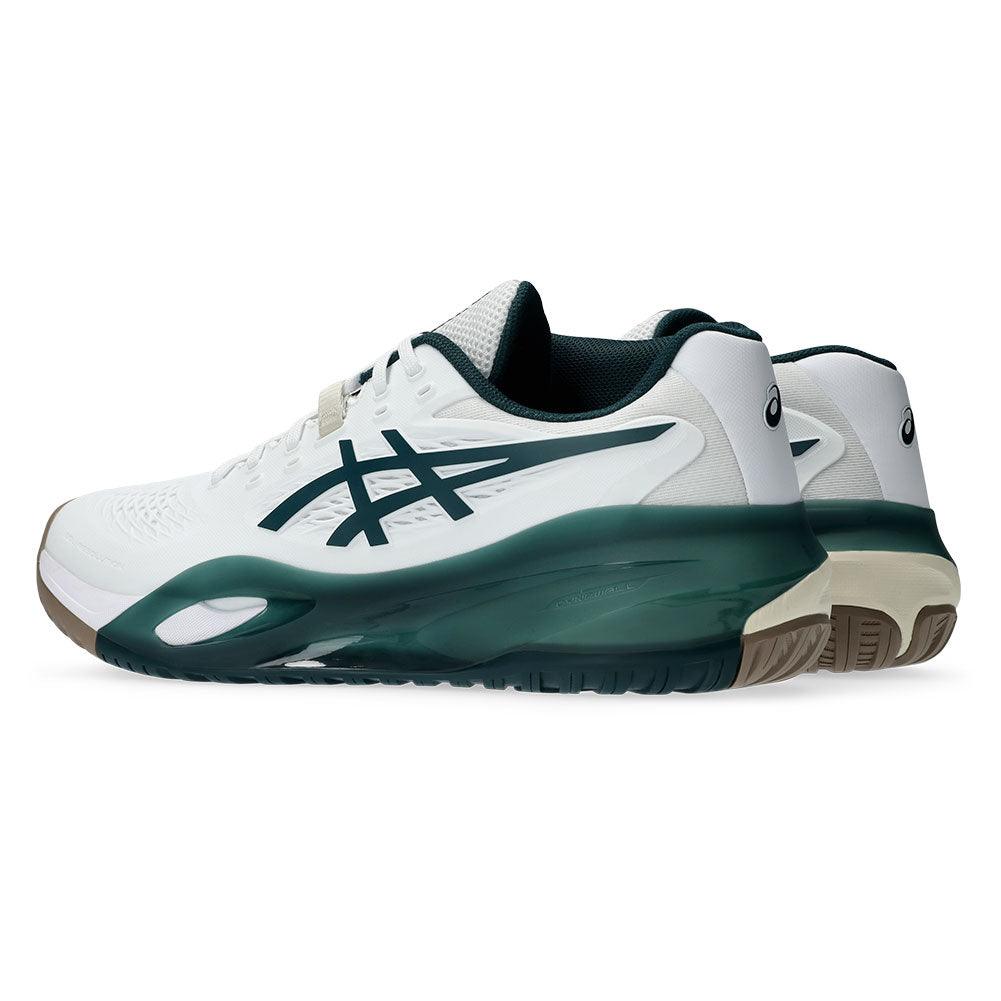 Men's GEL-Resolution X Court Shoes White and Saxon Green
