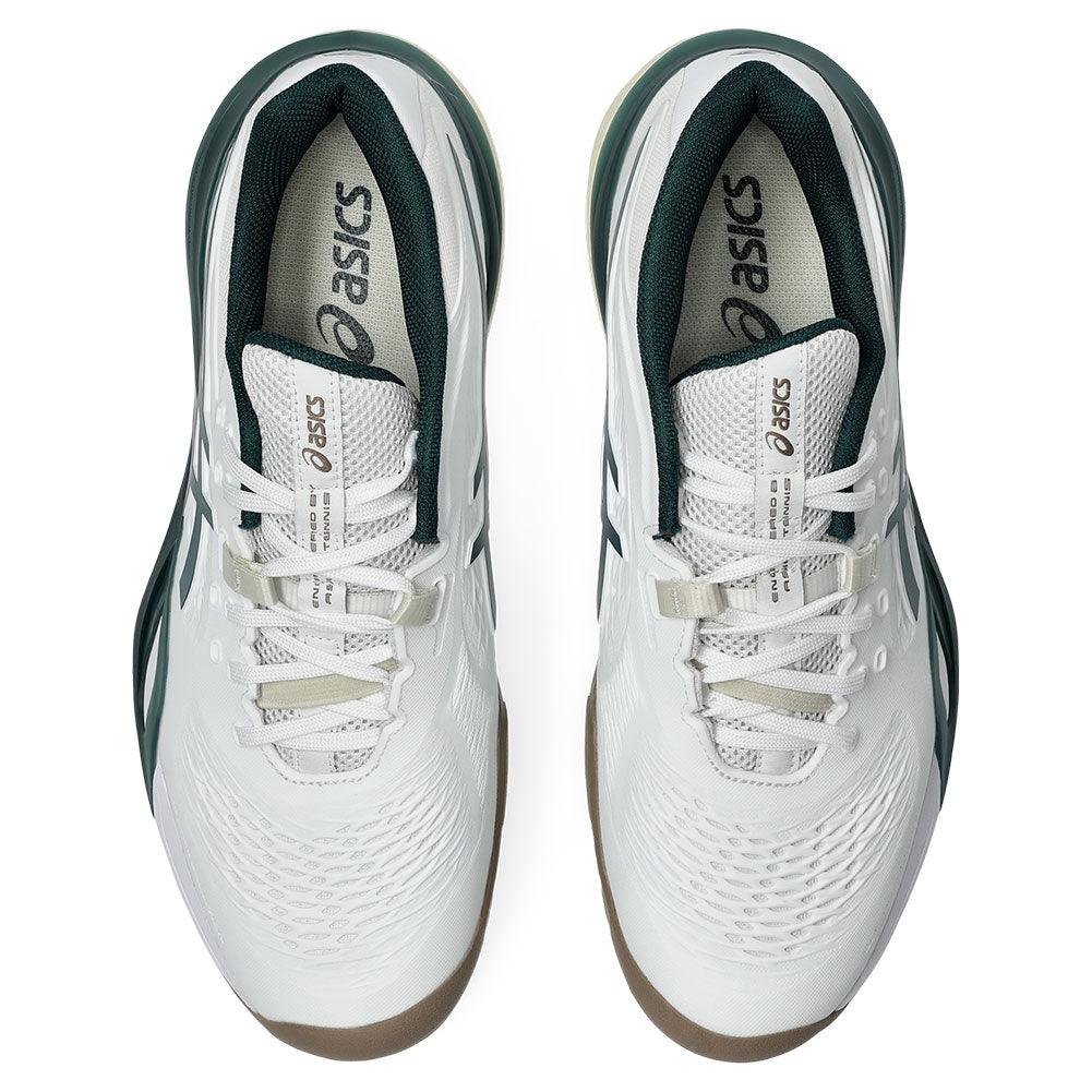Men's GEL-Resolution X Court Shoes White and Saxon Green