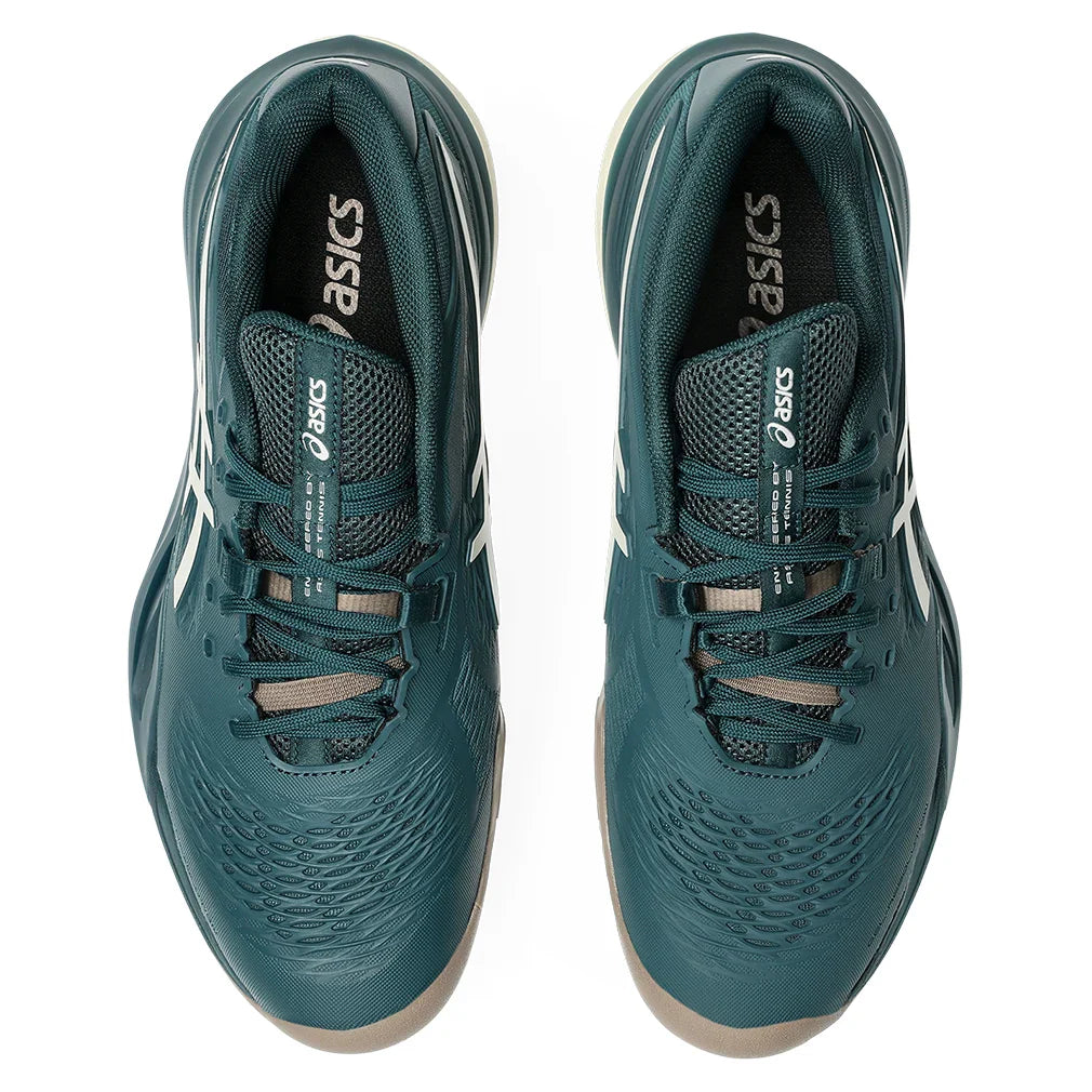 Men's GEL-Resolution X Court Shoes Saxon Green and Birch