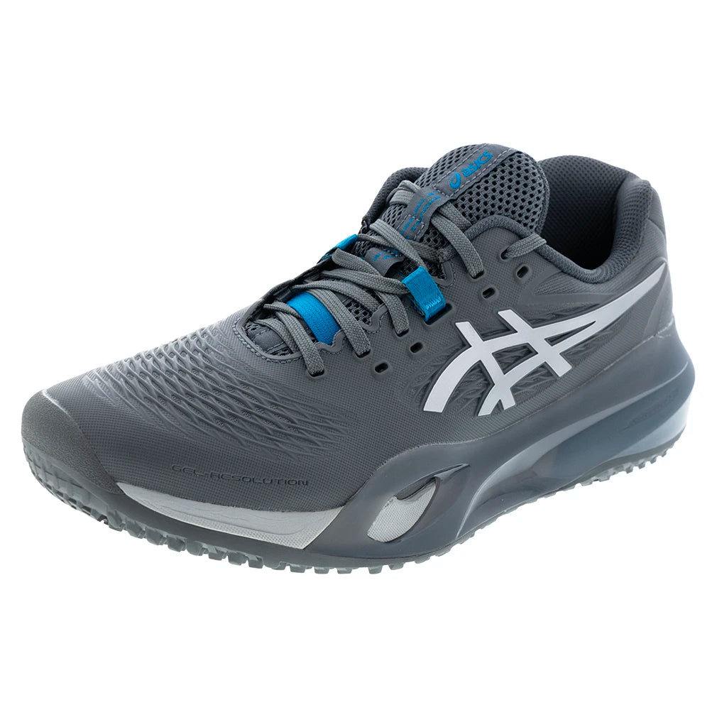 Men's GEL-Resolution X OC 2E Width Court Shoes Steel Grey and Pure Silver