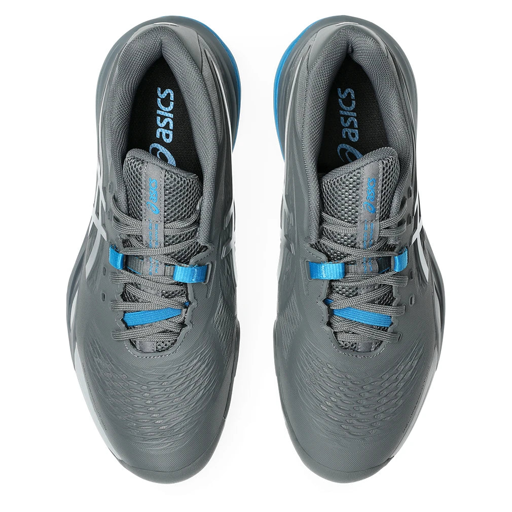 Men's GEL-Resolution X OC 2E Width Court Shoes Steel Grey and Pure Silver