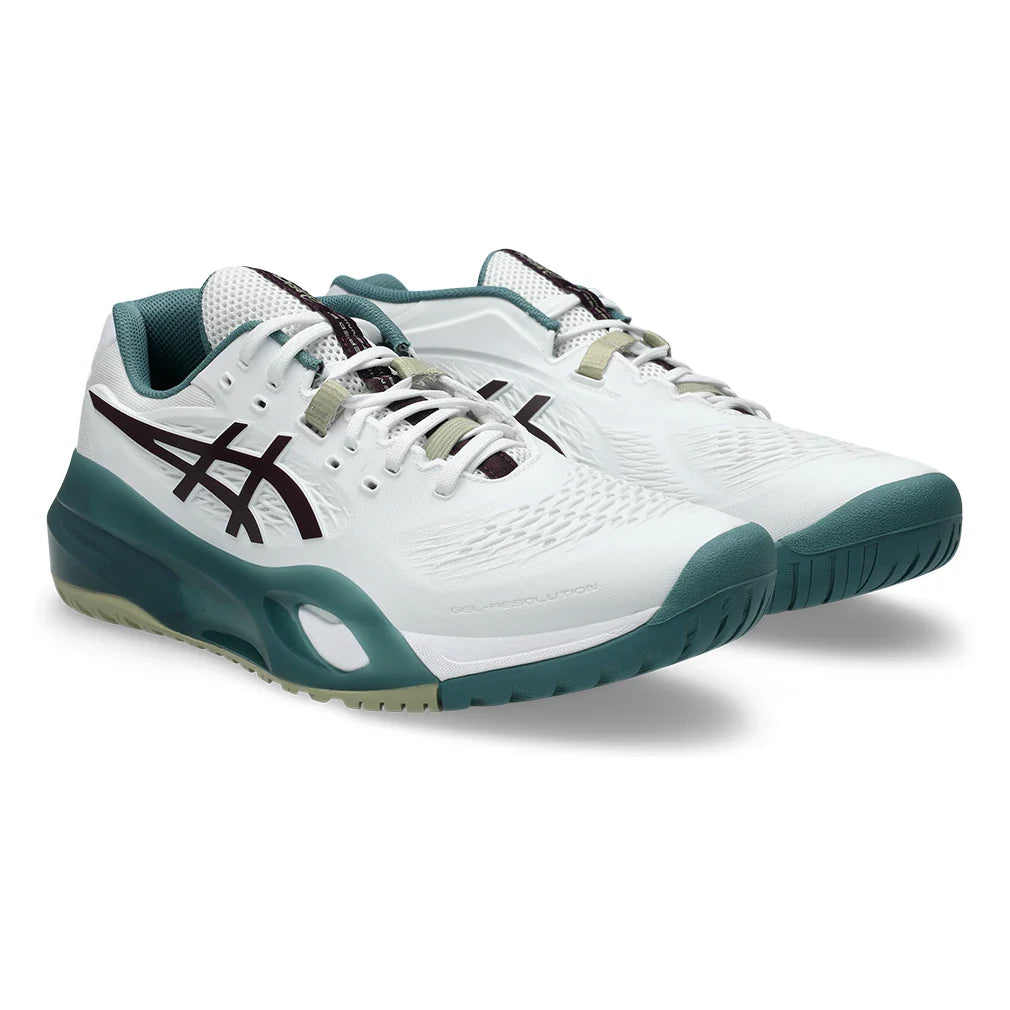 Men's GEL-Resolution X Shoes White and Dark Aubergine