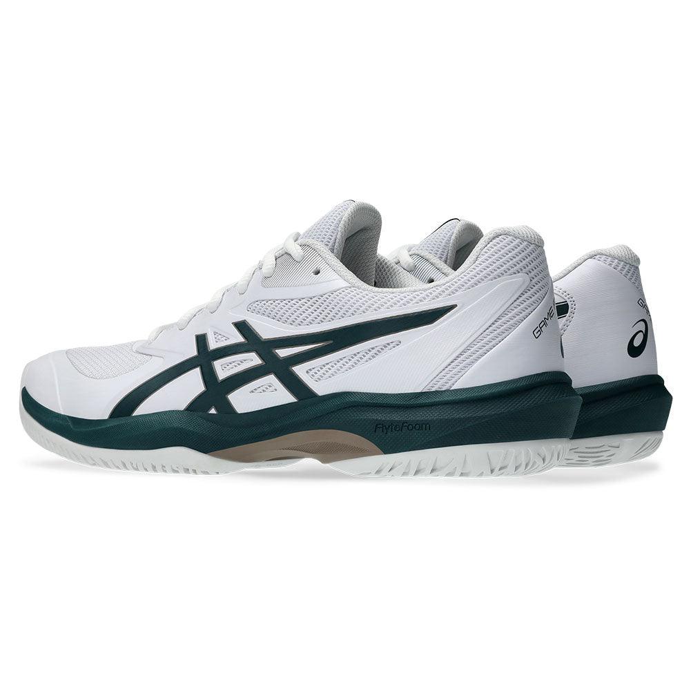 Men's Game FF Court Shoes White and Saxon Green