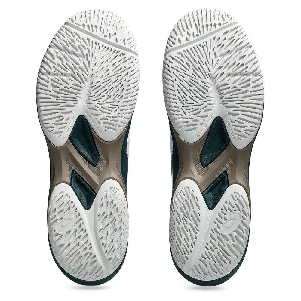 Men's Game FF Court Shoes White and Saxon Green