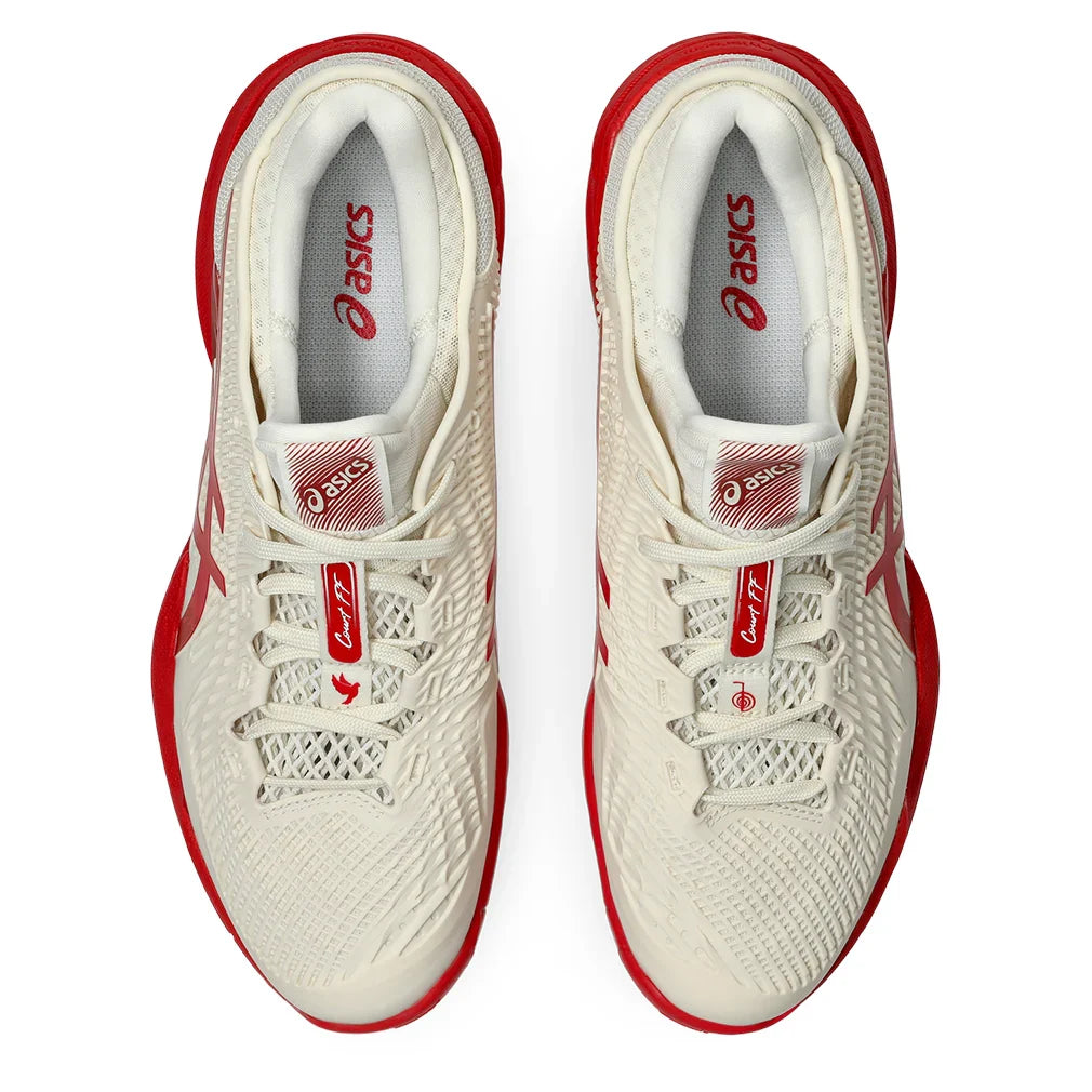 Men's Court FF 3 Novak Court Shoes Cream and Classic Red