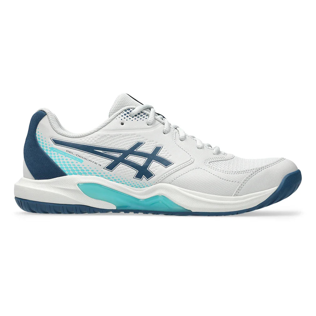 Men's GEL-Dedicate 9 Pickleball Shoes Concrete and Mako Blue