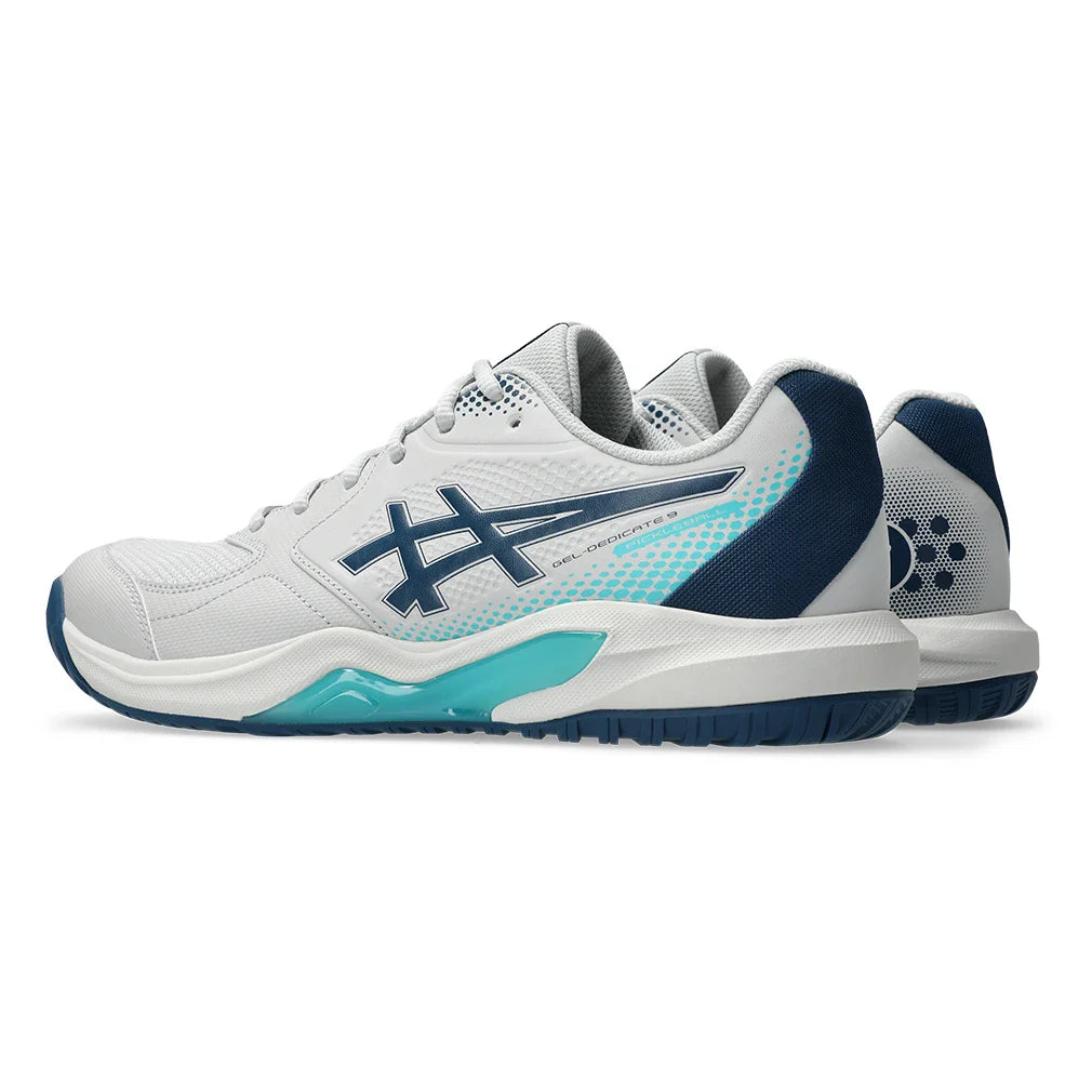 Men's GEL-Dedicate 9 Pickleball Shoes Concrete and Mako Blue