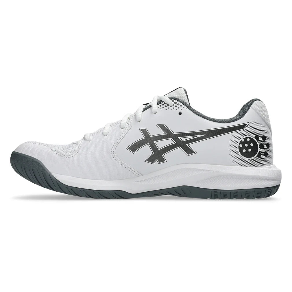 Men's GEL-Dedicate 9 Pickleball Shoes White and Gunmetal