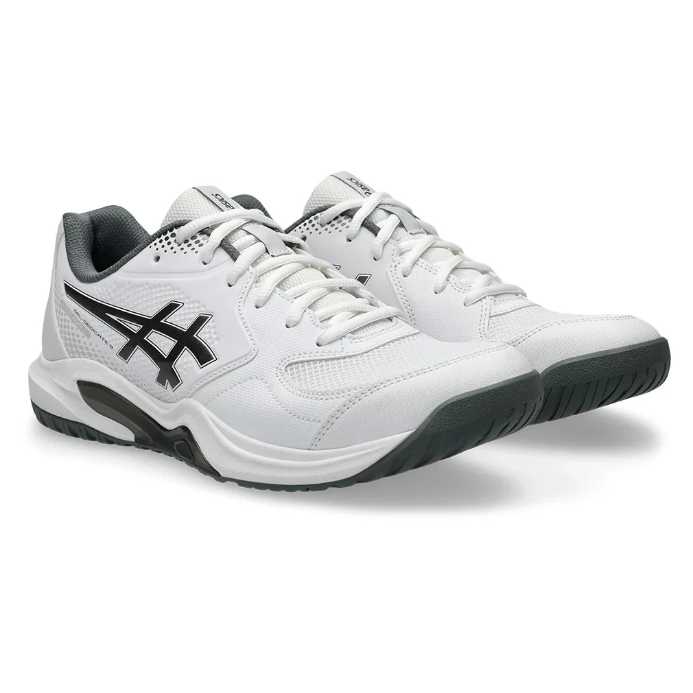 Men's GEL-Dedicate 9 Pickleball Shoes White and Gunmetal