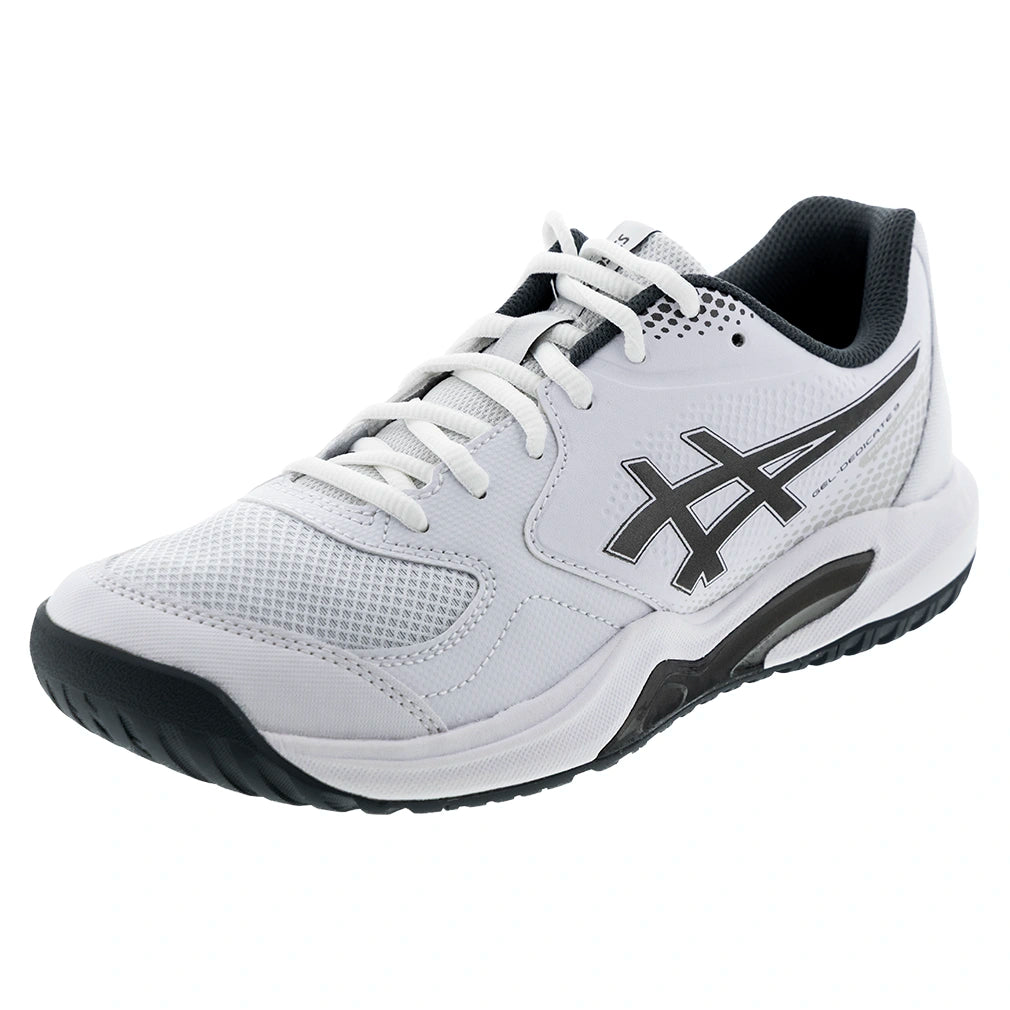 Men's GEL-Dedicate 9 Pickleball Shoes White and Gunmetal