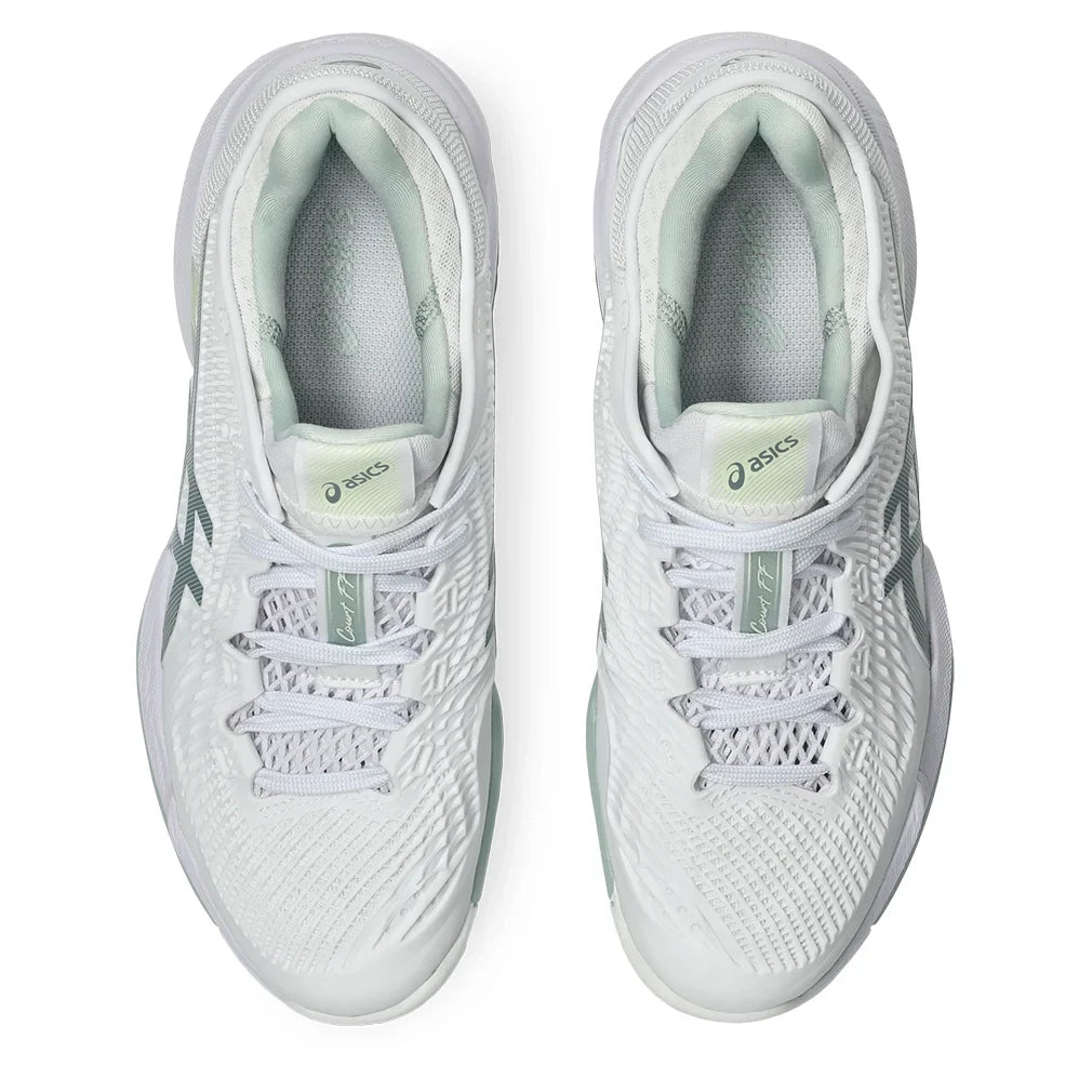 Women's Court FF 3 Court Shoes White and Lichen Rock