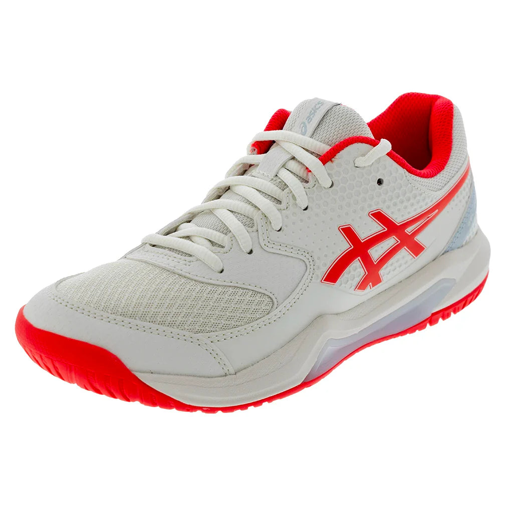 Women's GEL-Dedicate 8 Pickleball Court Shoes Cream and Flash Red