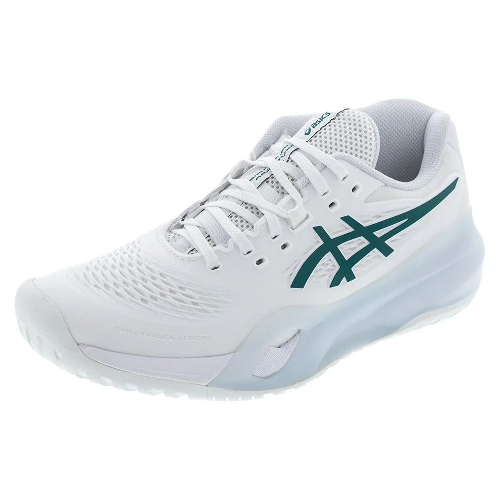 Women's GEL-Resolution X Court Shoes White and Pitch Green
