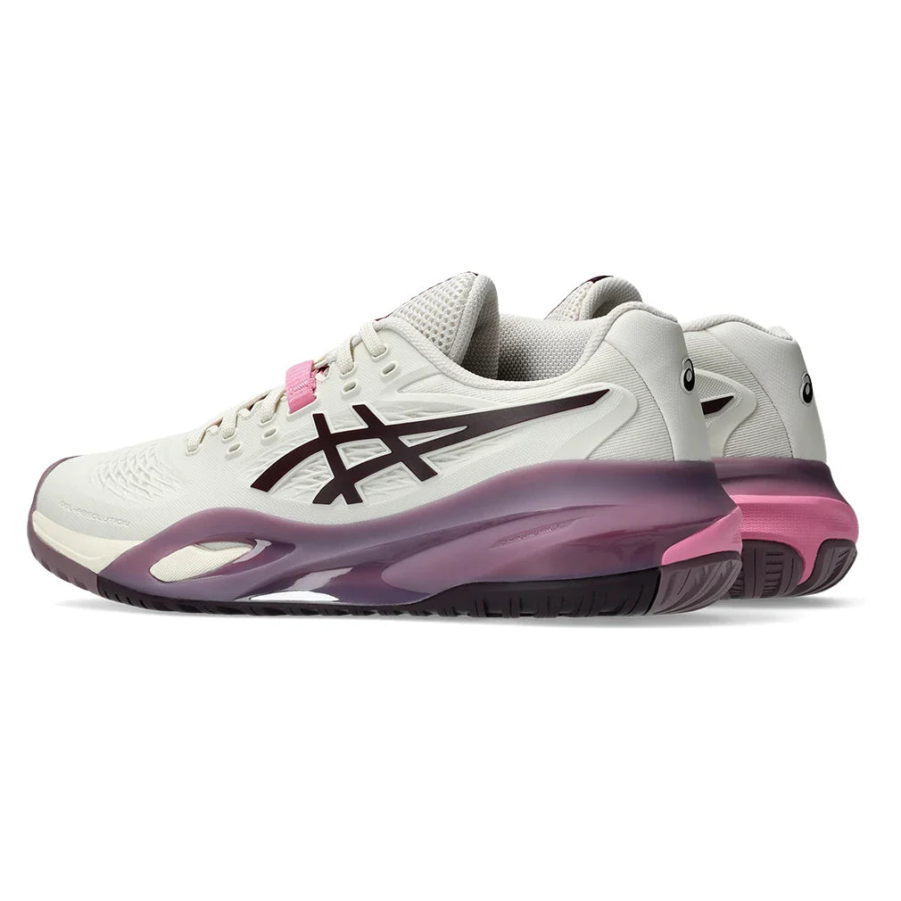 Women's GEL-Resolution X Shoes Soft Oat and Dark Aubergine