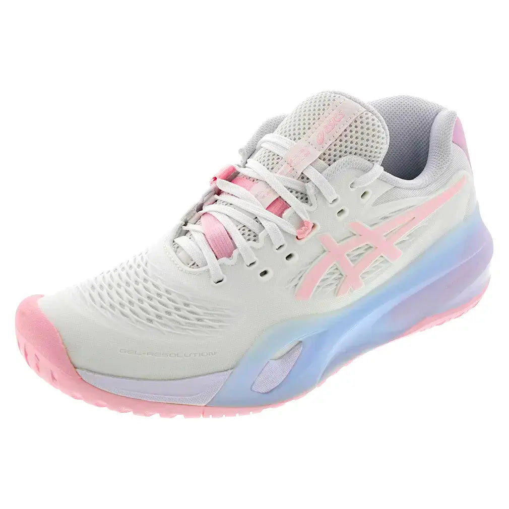 Women's GEL-Resolution X Court Shoes White and Pink Salt