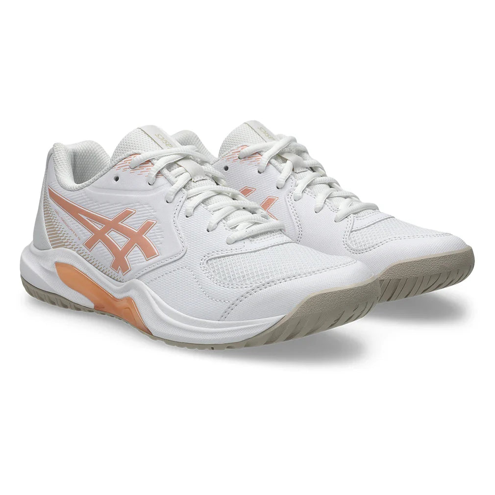 Women's GEL-Dedicate 9 Wide Shoes White and Cantaloupe