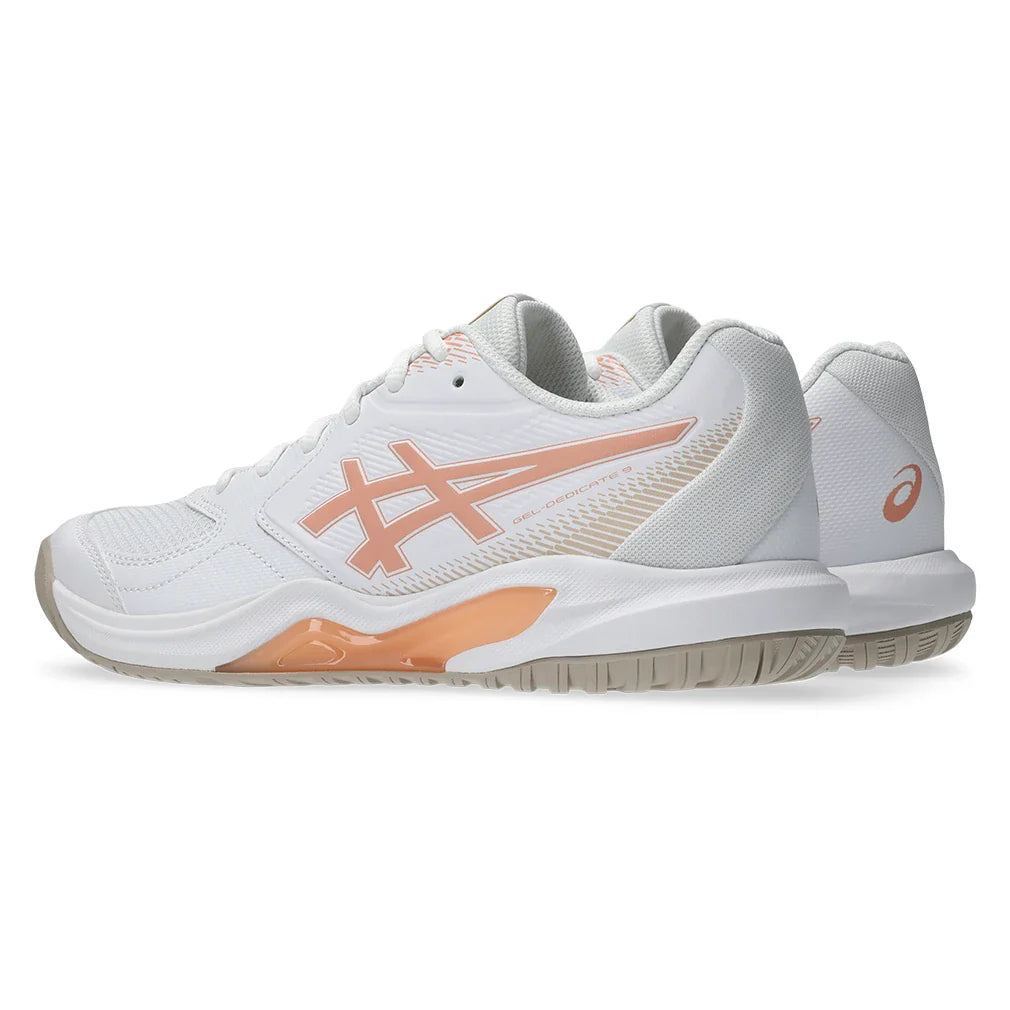 Women's GEL-Dedicate 9 Shoes White and Cantaloupe