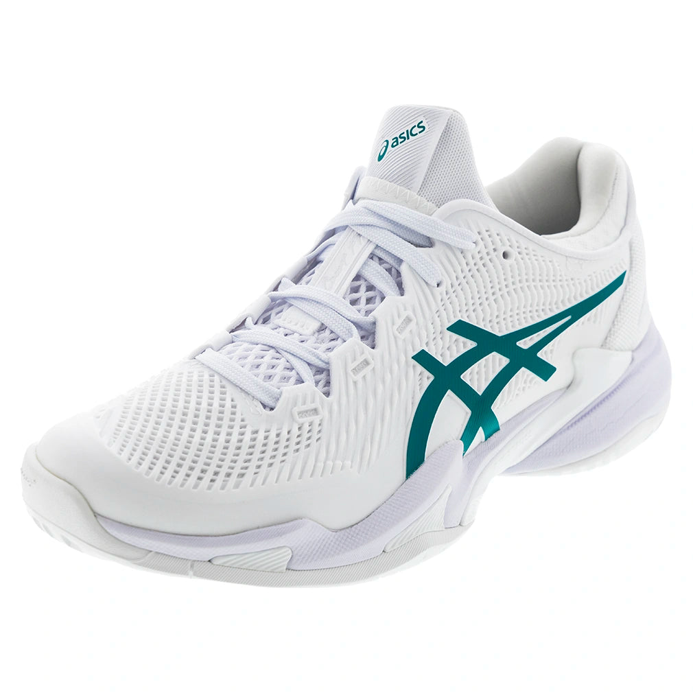Women's Court FF 3 Shoes White and Pitch Green