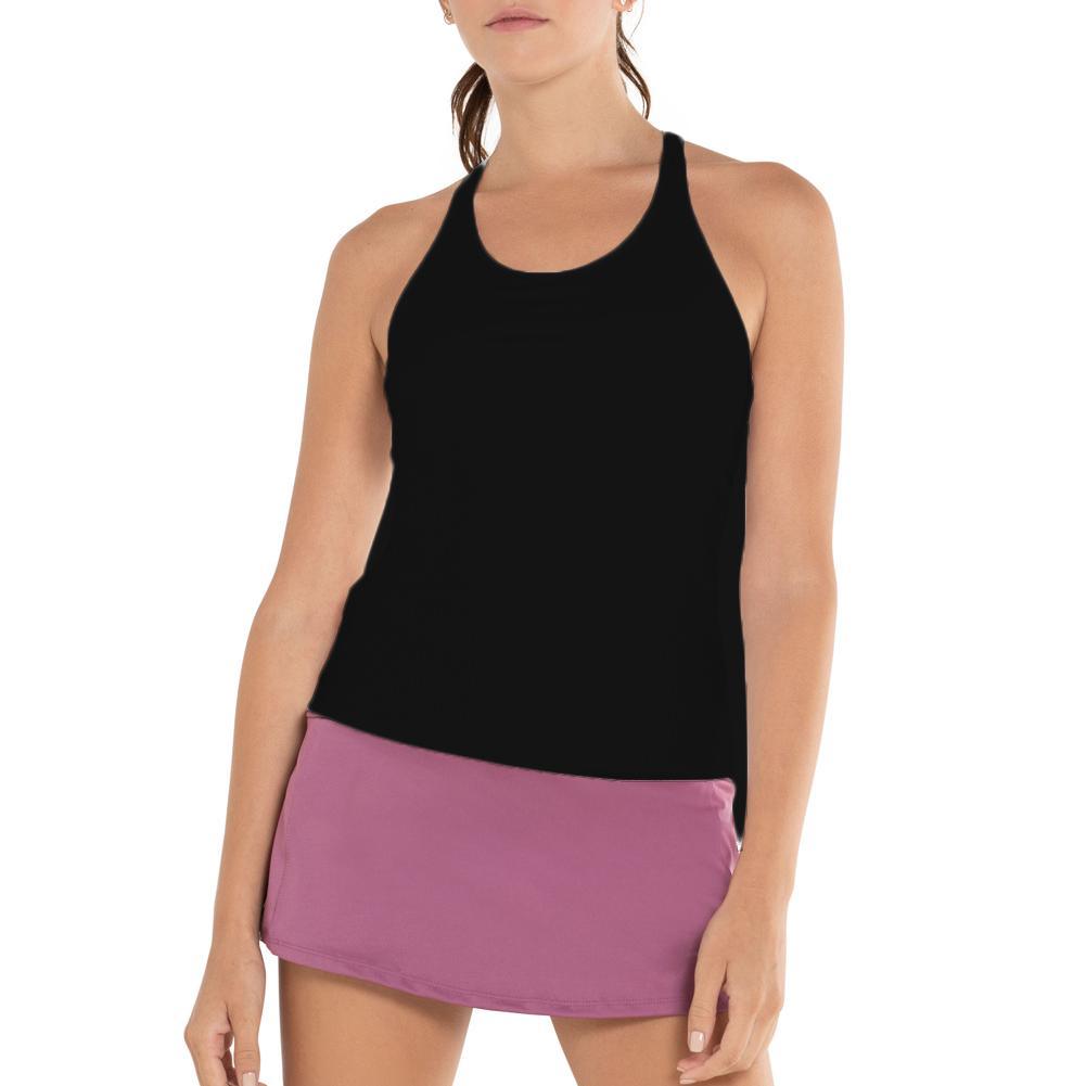 Women's Rib Tank with Bra Black