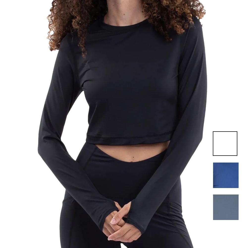 Women's Everyday Long Sleeve Crop Tennis Top