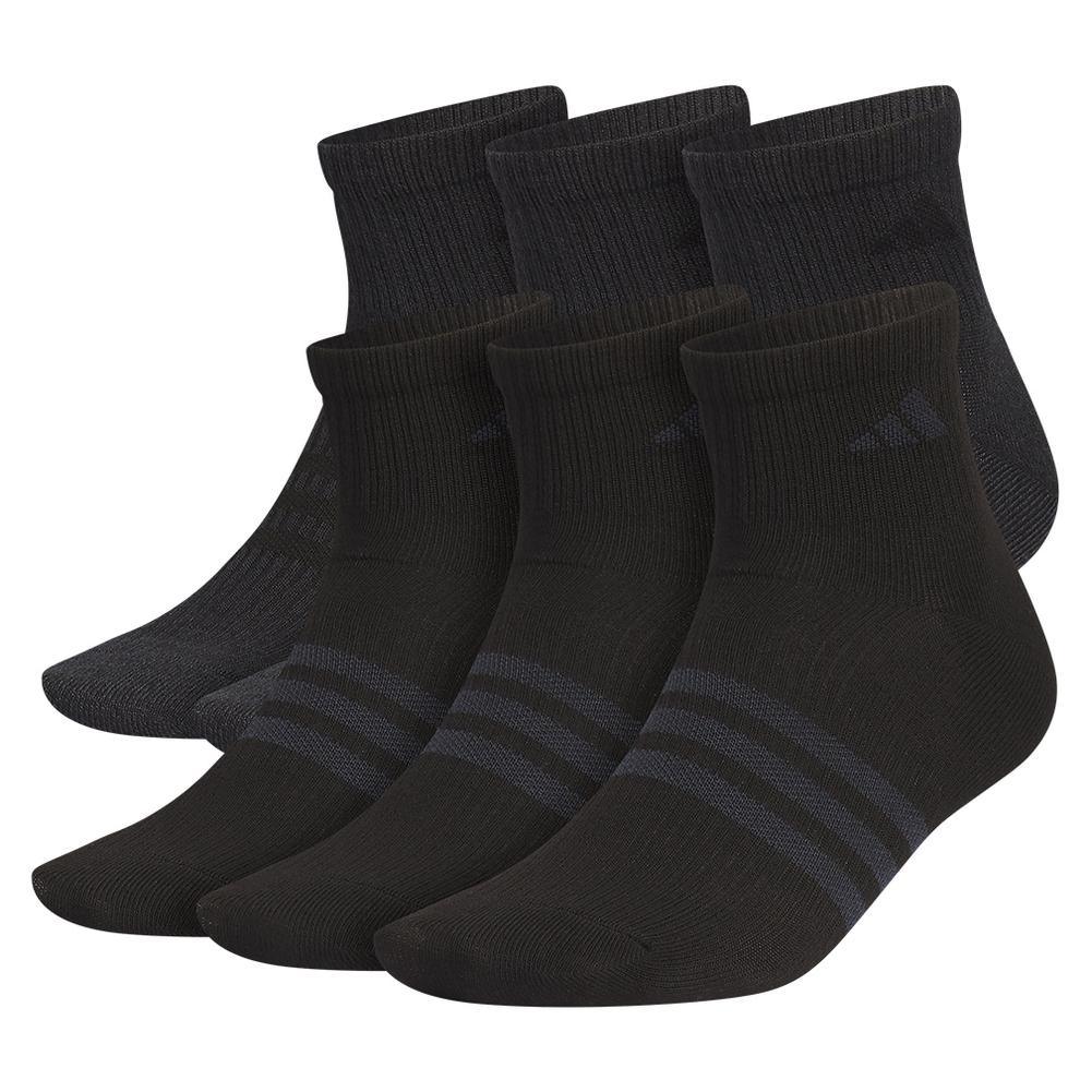Men's Superlite 3.0 6 Pack Quarter Socks Black and Night Grey