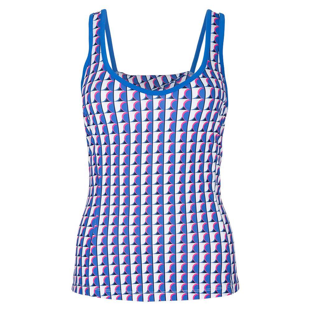 Women's Printed Sweetheart Neckline Tank with Back Knot Nebulas