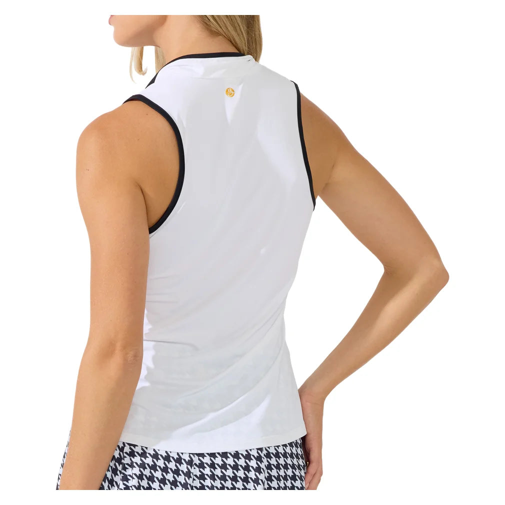 Women's Ace Mock Neck Tank White, Bobbe, Pickleball Express, 113-001BF26-1