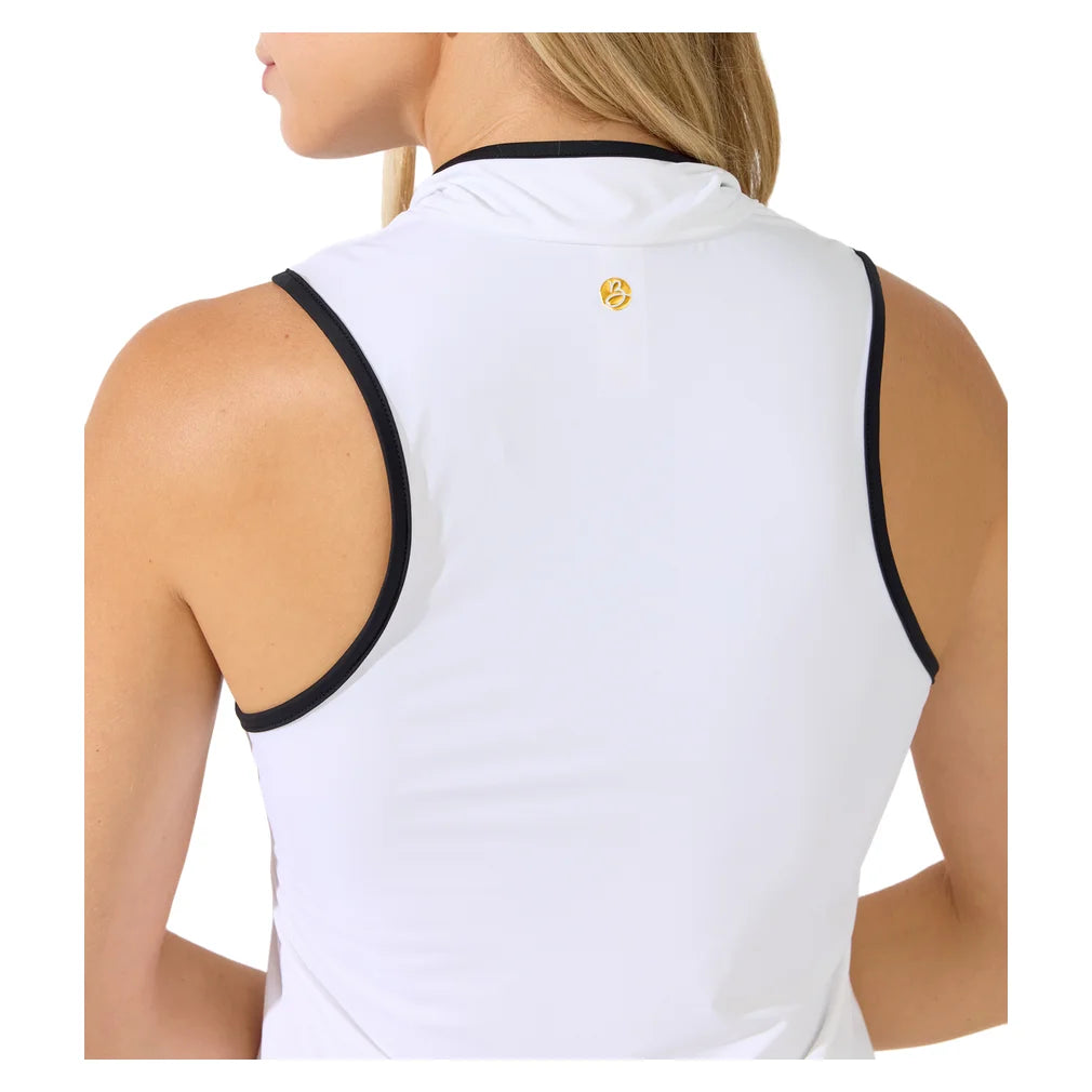 Women's Ace Mock Neck Tank White, Bobbe, Pickleball Express, 113-001BF26-3
