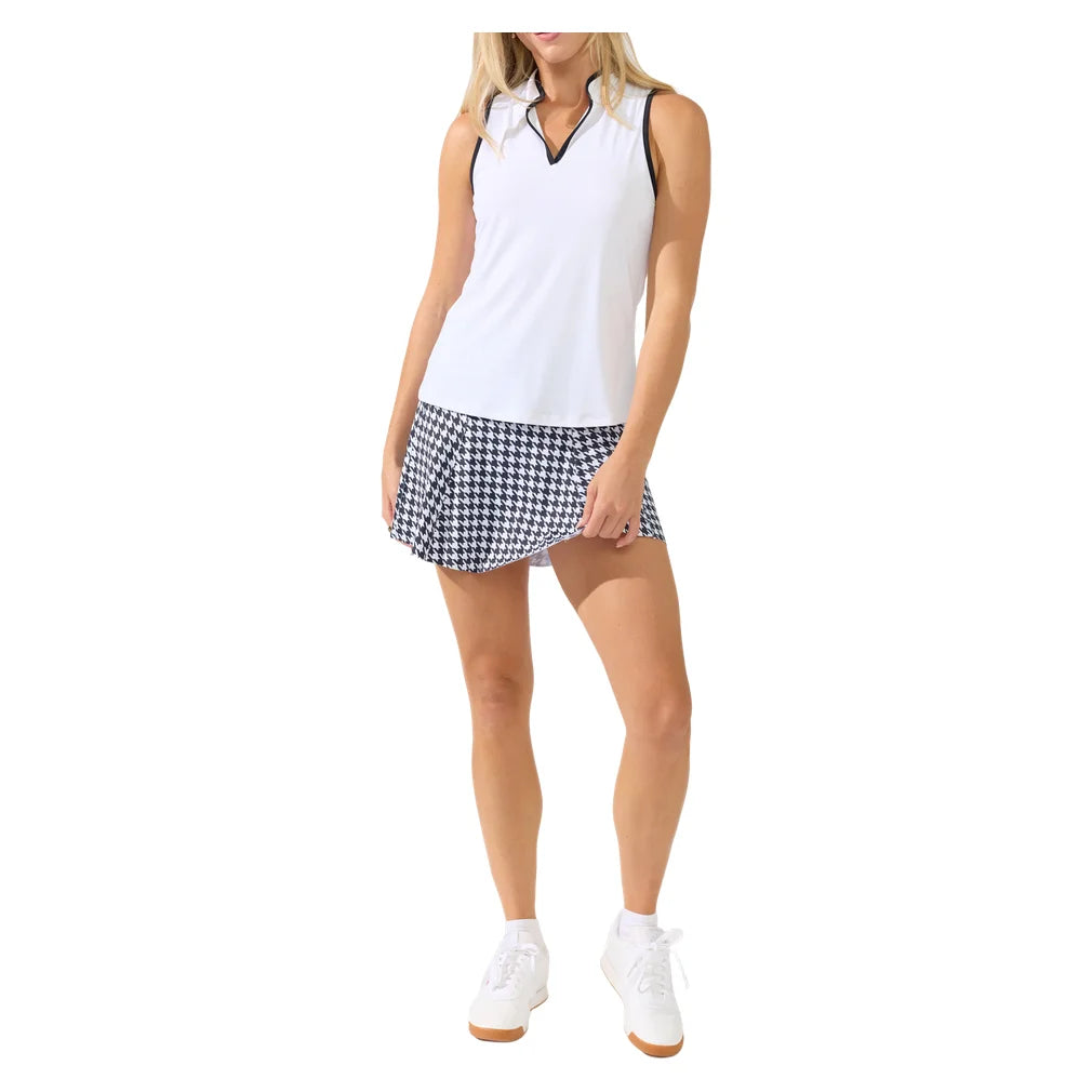 Women's Ace Mock Neck Tank White, Bobbe, Pickleball Express, 113-001BF26-4
