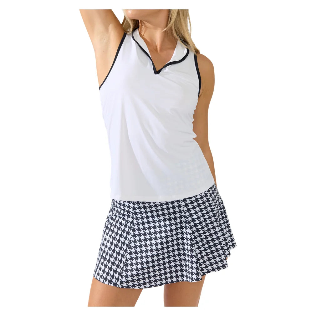 Women's Ace Mock Neck Tank White, Bobbe, Pickleball Express, 113-001BF26-6