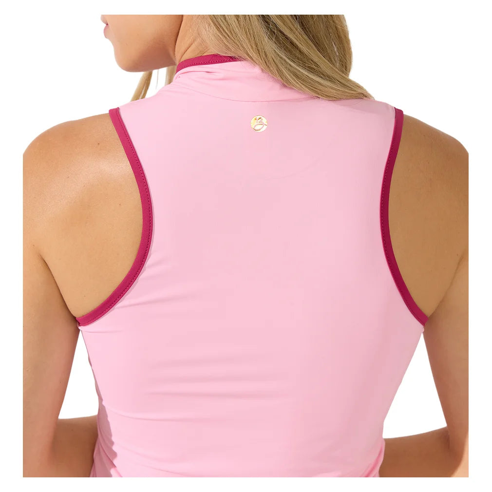 Women's Ace Mock Neck Tank Light Pink, Bobbe, Pickleball Express, 113-125F26-4