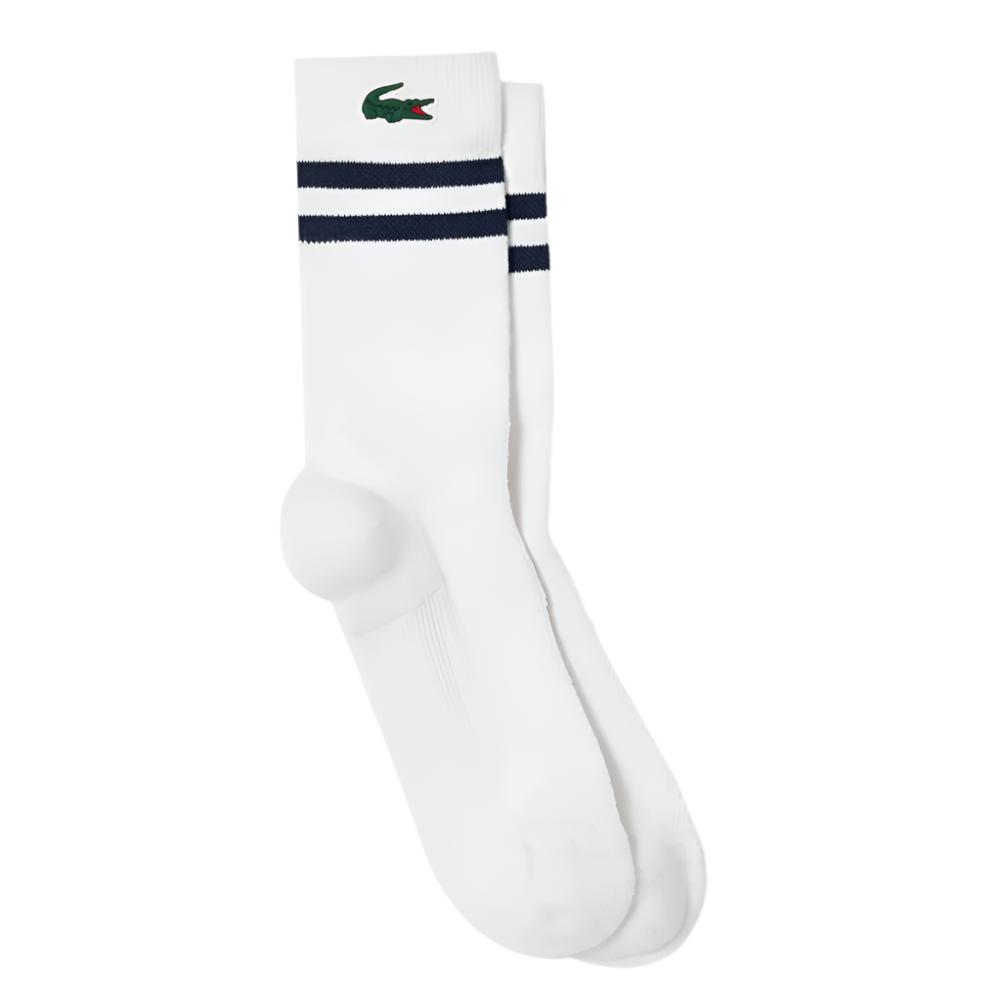 Men's Knitted Pique Performance Socks Blanc and Marine